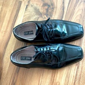 Black leather and handmade uppers